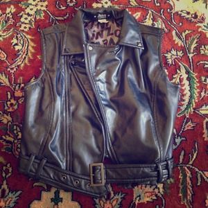 Black leather Vest