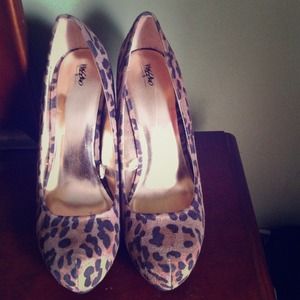 Leather platform heels