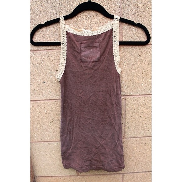 Brown Lace Trimmed Tank - Picture 2 of 3