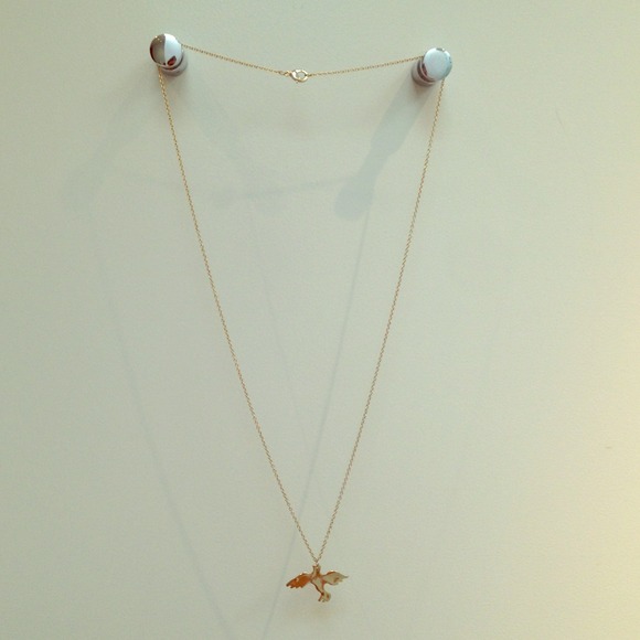 Gold chain bird necklace