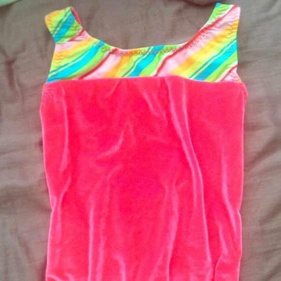 Neon pink leotard
