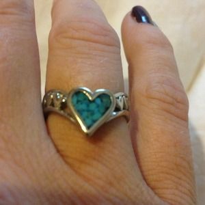❌TRADED❌ Turquoise heart ring