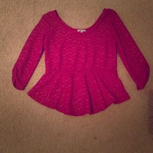 Garnet and Gold Chevron Peplum Top