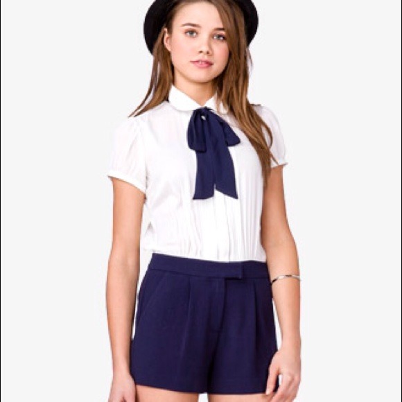 Adorable navy and white romper!