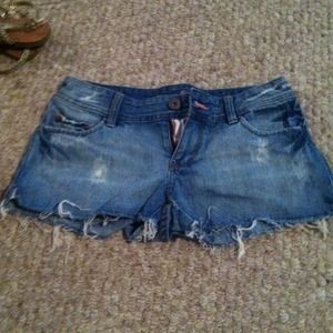 American Eagle distressed denim shorts