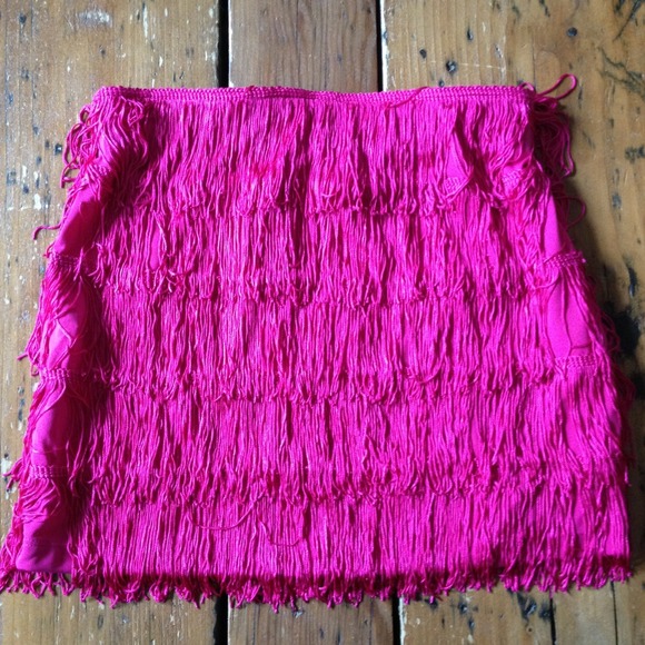 Express Fringe Mini Skirt