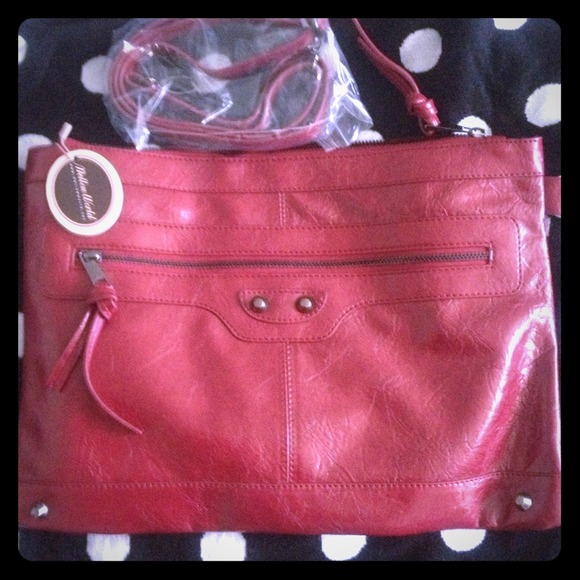 New red leather clutch/handbag