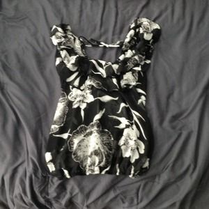 Black & White floral blouse!