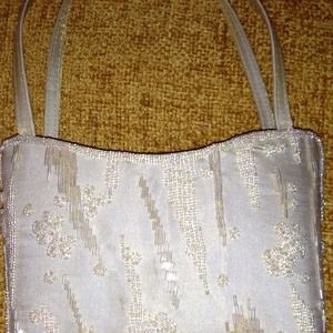 SOLD-Small, beaded satin evening bag.