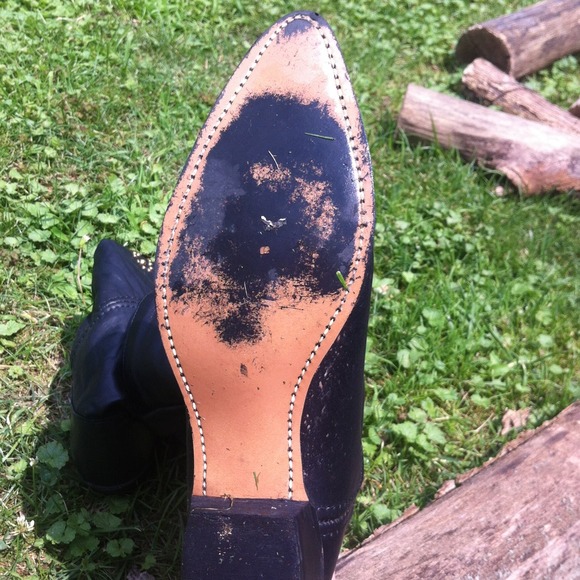 SOLDbundled - Vintage black leather cowboy boots - Picture 4 of 4