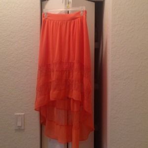 Coral Charlotte Russe High Low Skirt