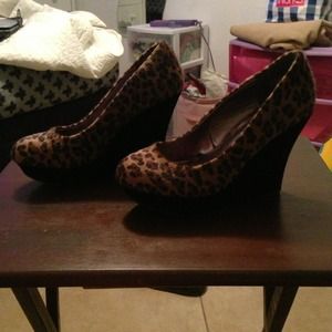 Leopard wedges size 9