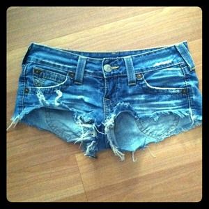 TRUE RELIGION JEAN SHORTS!