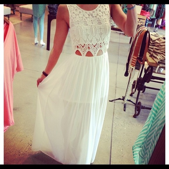 White fab'rik maxi dress! Brand new with tags!!