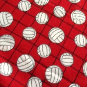 Red fleece volleyball throw