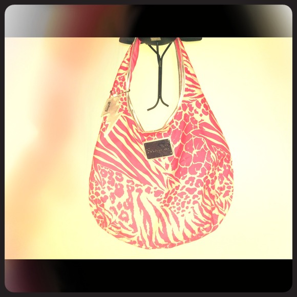 Hot pink and white zebra print betseyville tote