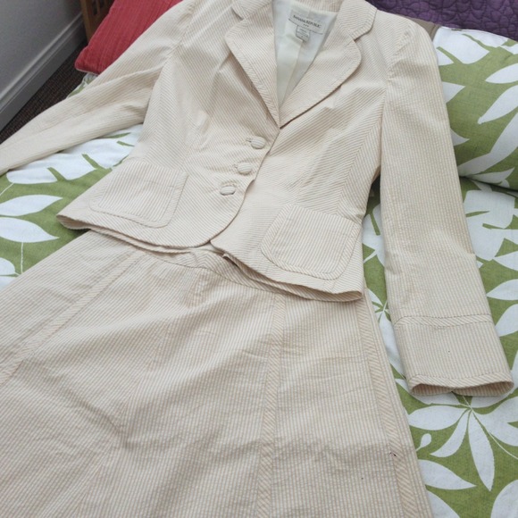 SOLD!!! Banana Republic Cream/Tan Pinstripe Suit