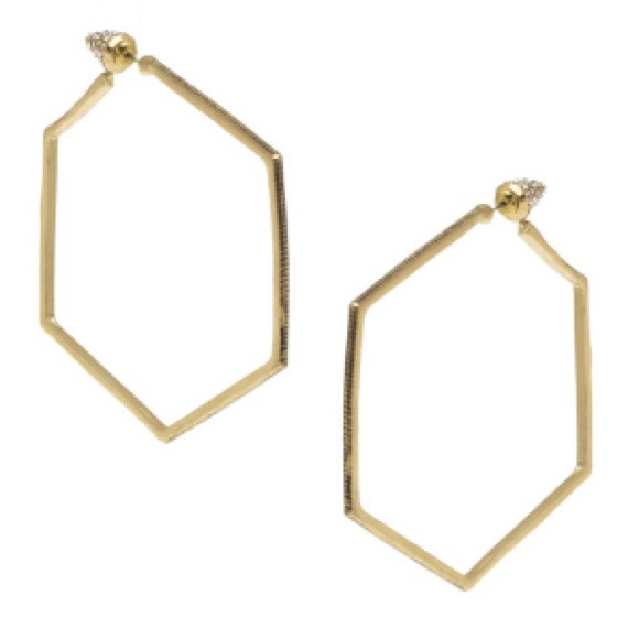 Belle Noel Honey Hexagon Hoop Earrings