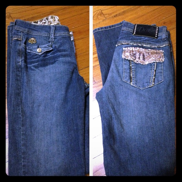 Deréon jeans with sequin pockets - Picture 1 of 4