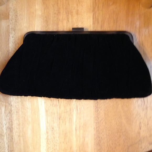 Handbags - Small Black Velvet Evening Clutch