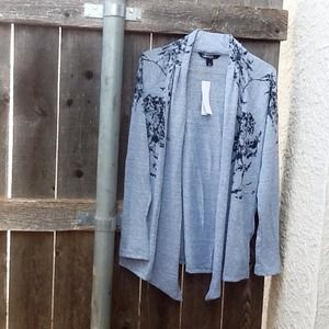 Drapey cardigan with branch print