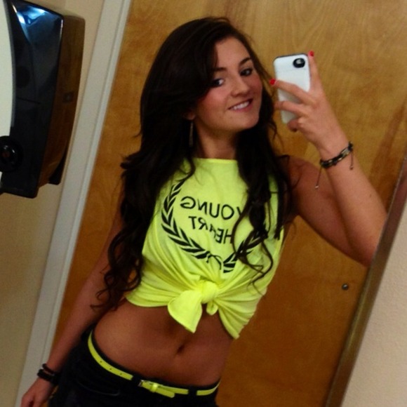 WildFox "Young Heart" Yellow Tank Top Size M