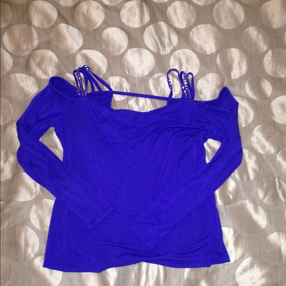 Blue off shoulder top