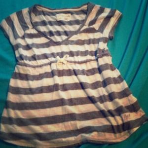 Gray and white striped top