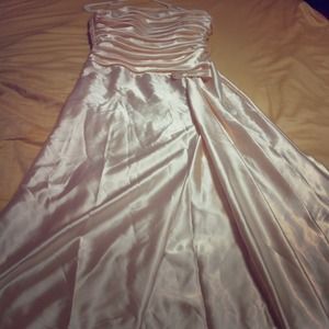 Cream Floor Length Prom/Pageant Gown