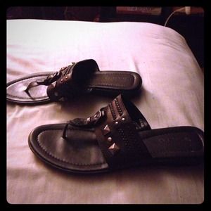 Black studded sandals