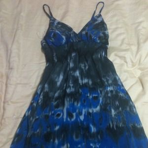 Blue And Black Patterned Maxi Dress
