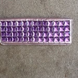 Purple Bling Leather Clutch