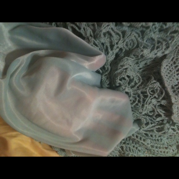 Crochet Light Blue Evening Gown - Picture 3 of 3