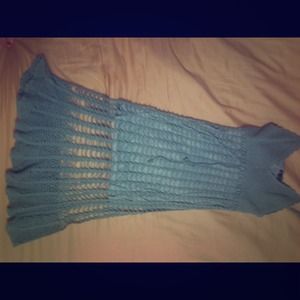 Crochet Light Blue Evening Gown