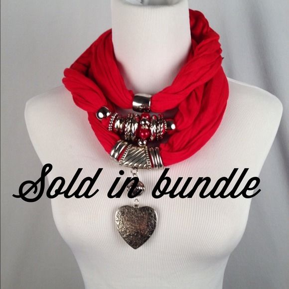 Accessories - SOLD ❗️HOST PICK 8/3❗Red Embellished Scarf