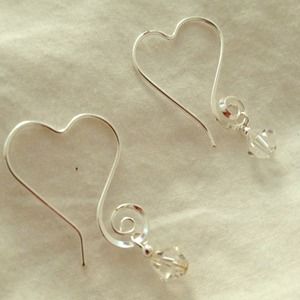 Sterling Silver heart earrings