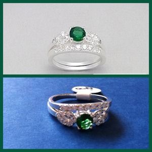 ❌Sold❌Sterling Silver & CZ Double Ring
