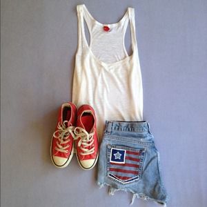 Calvin Klein highrise American flag shorts