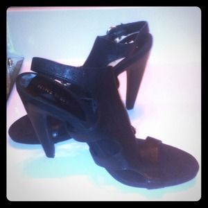 3 Strap Sexy Black Nine West Sandal