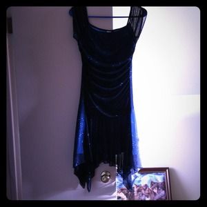 Navy blue knee length dress