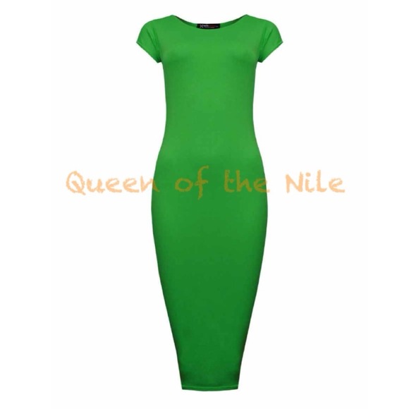 🌺SOLD🌺 "Basic" Midi Dress - Kelly Green - S/M