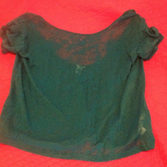 Teal burnout low back tee
