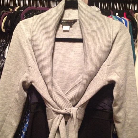 Belted sweater jacket