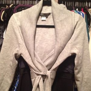 Belted sweater jacket