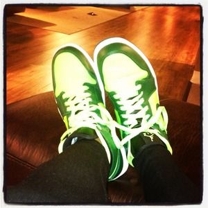 Lime and Forest Green Jordan Retro 1's.