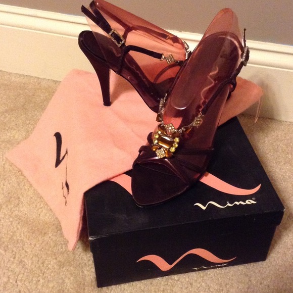 Beautiful brown and beaded heels