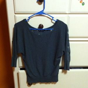 Lace back quarter sleeve top