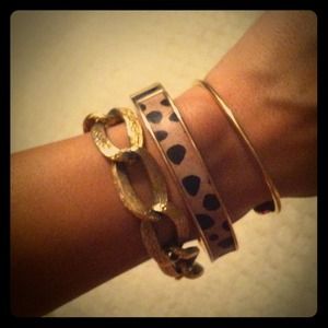 J.Crew Leopard print gold bracelet