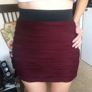 Forever 21 Maroon High Waisted Skirt