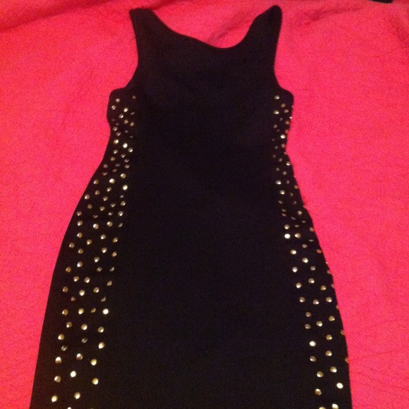 💎Sold💎Black bandage dress with gold bullet